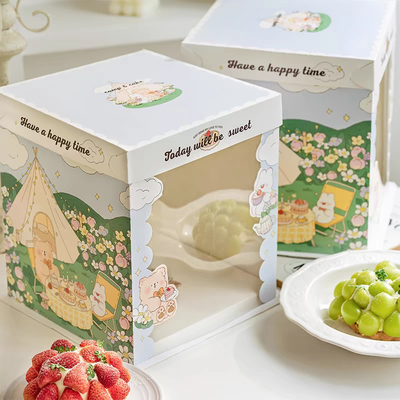 Caixas de bolos de espessura de papel personalizáveis para protecção e apresentação de biscoitos