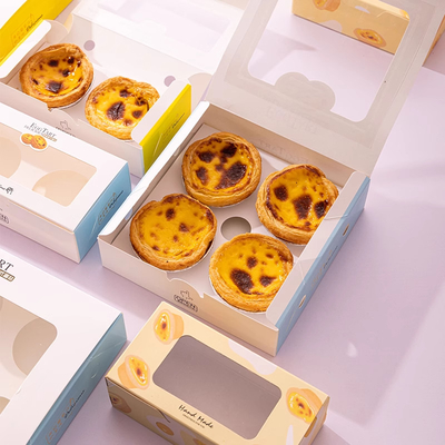 Caixas de embalagem de bolo de laminação para impressão offset embalagem de tartes de ovo