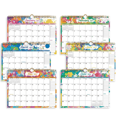 Retangle Custom Wall Calendar Design personalizável Personalização de tema de férias / estacionais