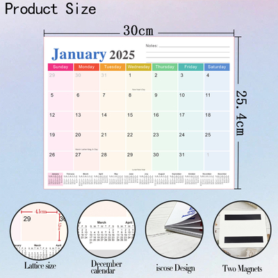 Calendários de parede personalizados de 12 x 12 polegadas para feriados dos EUA Design personalizado