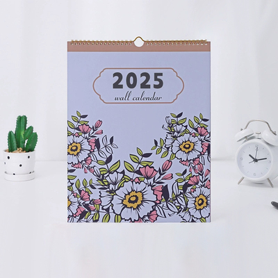 Fim de mês Dezembro Calendário de parede personalizado em desenho retângulo Tipo de papel brilhante
