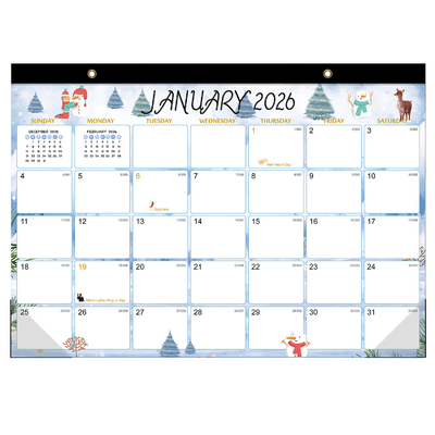 Calendários de escritório personalizados de 12 x 12 polegadas de marca comercial personalizáveis para objetivos de marketing