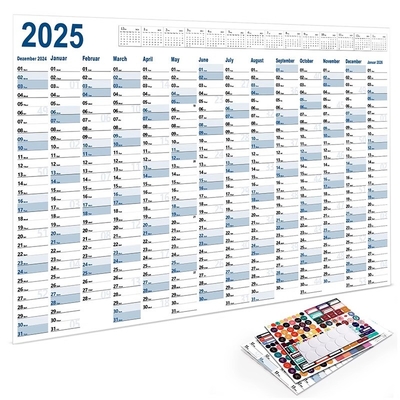 Organize negócios com calendários de parede personalizados em papel em layout de visualização mensal