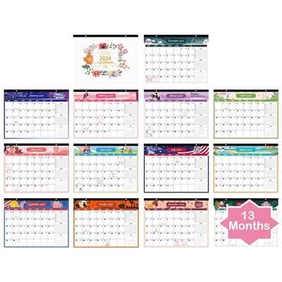 Calendário de parede personalizado de 12 x 12 polegadas Personalize seu ano com tema de férias / estacionais e adicione datas pessoais