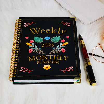 Caixa de notas de capa dura em espiral artística com cor personalizada e alta durabilidade