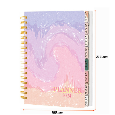 Caderno com Capa Dura Espiral e Papel Pautado em Cor Personalizada e Estilo Elegante para Reuniões de Negócios