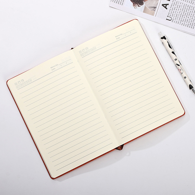 Caderno espiral com capa dura de 5,8 x 8,3 polegadas, com fecho de banda elástica e gramatura de capa de 300 g/m²