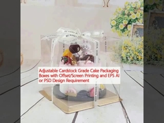 Caixas de embalagem de bolos ajustáveis de qualidade de papelão com impressão offset/escrina e EPS AI ou PSD