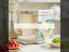 Caixas de embalagem de bolo personalizadas Matt Lamination e impressão offset para aceitação de pedidos personalizados