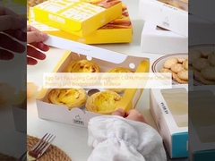 Embalagem de tartes de ovos Caixas de bolo com impressão offset CMYK/Pontone e material biodegradável