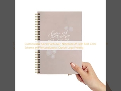 Notebook de capa dura espiral A5 personalizável com esquema de cores negras e impressão de logotipo de opção de personalização