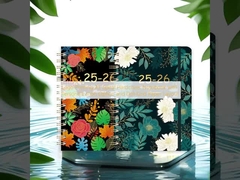 Impressão de logotipo Notebook de capa dura espiral A5 com opção de personalização e layout de papel dot-grid