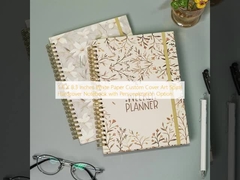 Caderno de capa dura espiral com arte personalizada em papel branco de 5,8 x 8,3 polegadas com opção de personalização