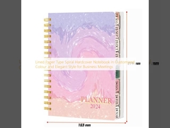 Caderno com Capa Dura Espiral e Papel Pautado em Cor Personalizada e Estilo Elegante para Reuniões de Negócios