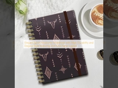 Elegant Spiral Hardcover Notebook com High Durability e Elegant Style featuring Dot-Grid Paper Layout