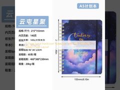 Caderno espiral de capa dura com 15 páginas e encadernação em espiral, layout de uma matéria por página