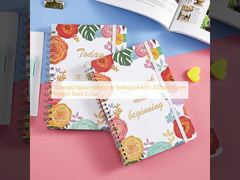 Caderno de capa dura espiral padrão com gramatura de capa 300 g/m² Cor preta