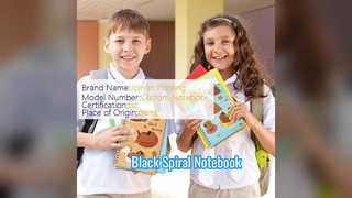 Caderno espiral preto para escritório e escola