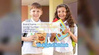 Capa dura durável para caderno espiral preto para profissionais