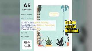 Caderno de diário personalizado com páginas brancas e design elegante