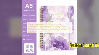 Caderno de capa dura personalizado preto diário personalizado