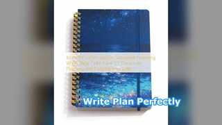 Planejador de diário de capa dura preta de caderno espiral